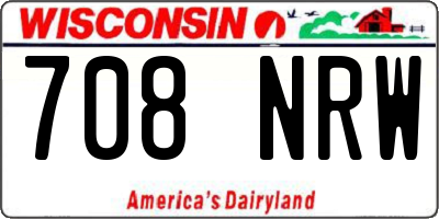 WI license plate 708NRW