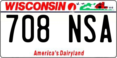 WI license plate 708NSA