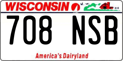 WI license plate 708NSB