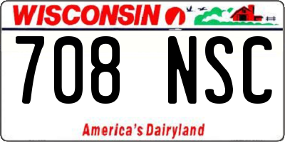 WI license plate 708NSC