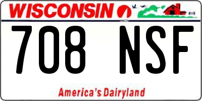 WI license plate 708NSF