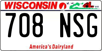 WI license plate 708NSG