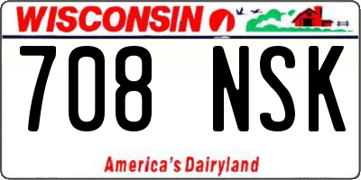 WI license plate 708NSK