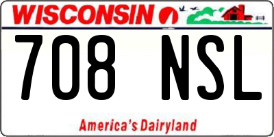 WI license plate 708NSL