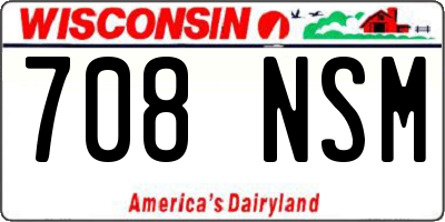WI license plate 708NSM