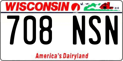WI license plate 708NSN