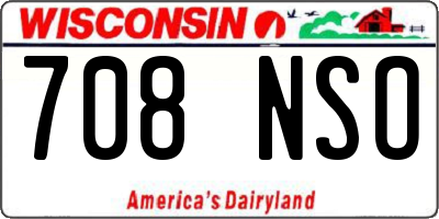 WI license plate 708NSO