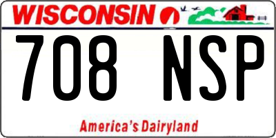 WI license plate 708NSP
