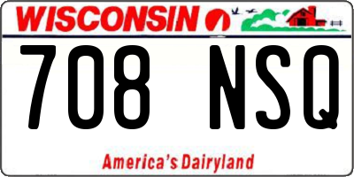 WI license plate 708NSQ