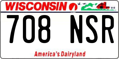WI license plate 708NSR