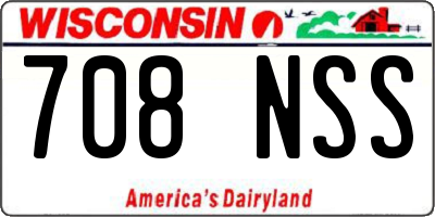 WI license plate 708NSS