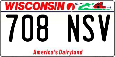 WI license plate 708NSV