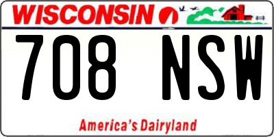 WI license plate 708NSW