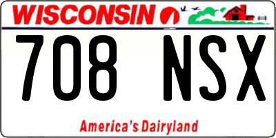 WI license plate 708NSX