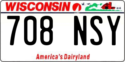 WI license plate 708NSY