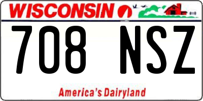 WI license plate 708NSZ