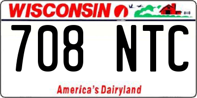 WI license plate 708NTC