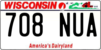 WI license plate 708NUA