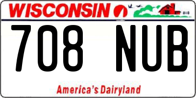 WI license plate 708NUB