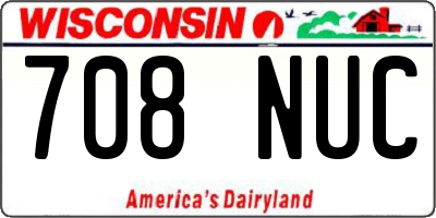 WI license plate 708NUC