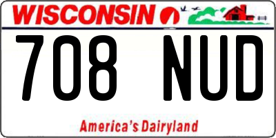 WI license plate 708NUD