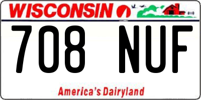 WI license plate 708NUF
