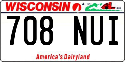 WI license plate 708NUI