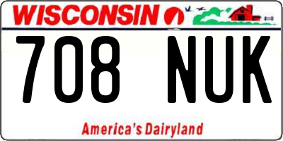 WI license plate 708NUK