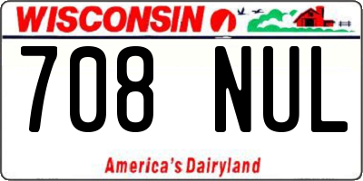 WI license plate 708NUL