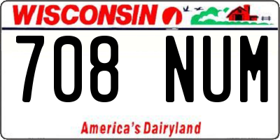 WI license plate 708NUM
