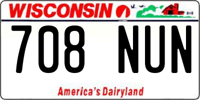 WI license plate 708NUN