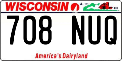 WI license plate 708NUQ