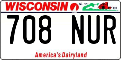 WI license plate 708NUR