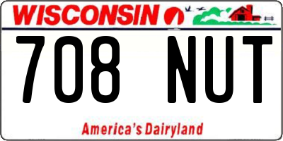 WI license plate 708NUT