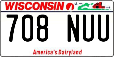 WI license plate 708NUU