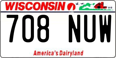 WI license plate 708NUW