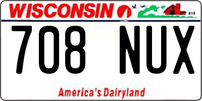 WI license plate 708NUX