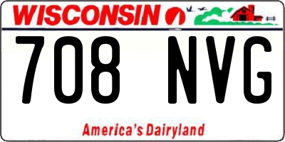 WI license plate 708NVG