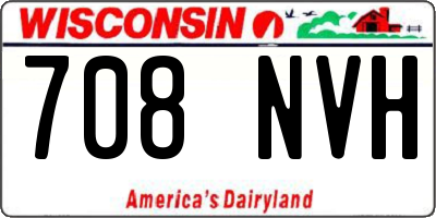 WI license plate 708NVH