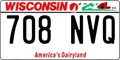 WI license plate 708NVQ