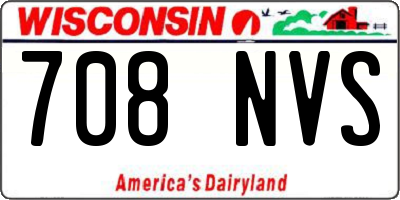 WI license plate 708NVS