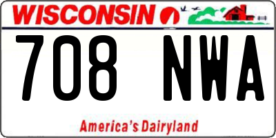 WI license plate 708NWA