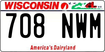 WI license plate 708NWM