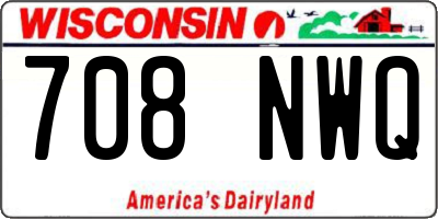 WI license plate 708NWQ