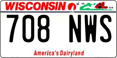 WI license plate 708NWS