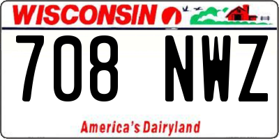 WI license plate 708NWZ