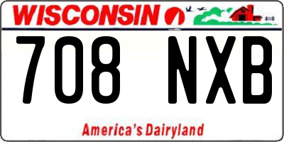 WI license plate 708NXB