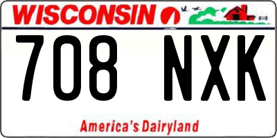 WI license plate 708NXK