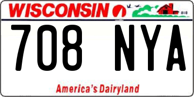 WI license plate 708NYA