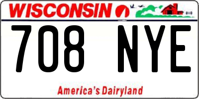 WI license plate 708NYE